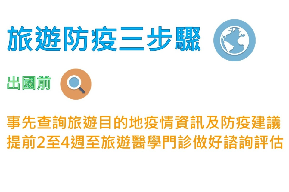 臺北市衛生局建議民眾可在出國前2到4週安排「旅遊醫學門診」諮詢