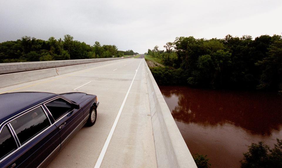 The first section of the Fayetteville Outer Loop opened Monday June 16,2003.  Traffic travels over the Cape Fear River on River Road to Ramsey Street.