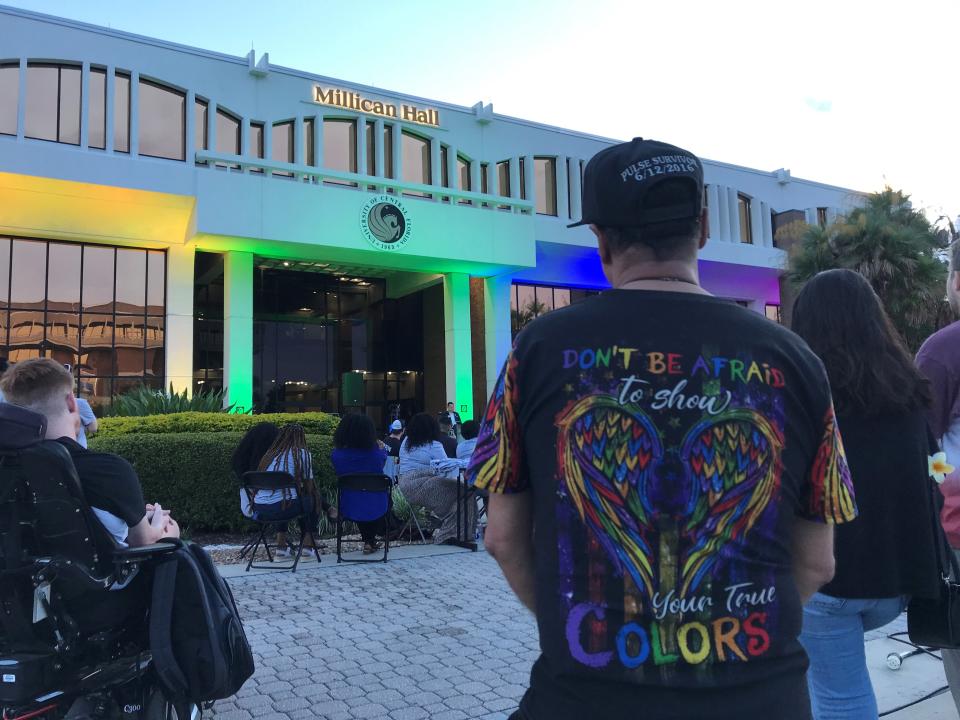 The University of Central Florida honored victims of the Pulse shooting with a lighting ceremony Monday.