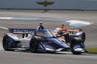 Alex Palou, of Spain, drives during qualifications for the IndyCar auto race at Indianapolis Motor Speedway, Friday, May 13, 2022, in Indianapolis. (AP Photo/Darron Cummings)