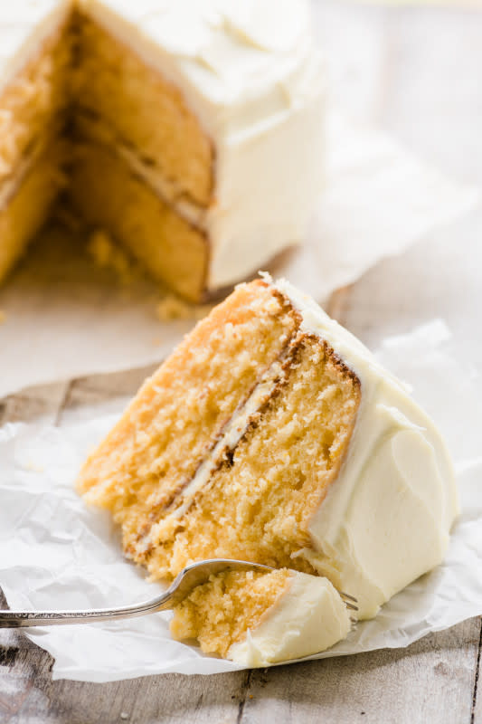<p>The View from Great Island</p><p>This orange creamsicle cake is an easy orange layer cake made from scratch for birthdays, family meals and summer potlucks. It’s the perfect orange dessert!</p><p><strong>Get the recipe: <a href="https://theviewfromgreatisland.com/orange-creamsicle-cake-recipe/" rel="nofollow noopener" target="_blank" data-ylk="slk:Orange Creamsicle Cake;elm:context_link;itc:0;sec:content-canvas" class="link rapid-noclick-resp">Orange Creamsicle Cake</a></strong></p>