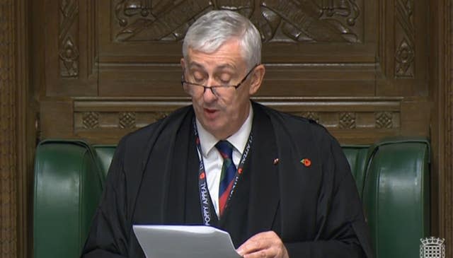 Speaker Sir Lindsay Hoyle