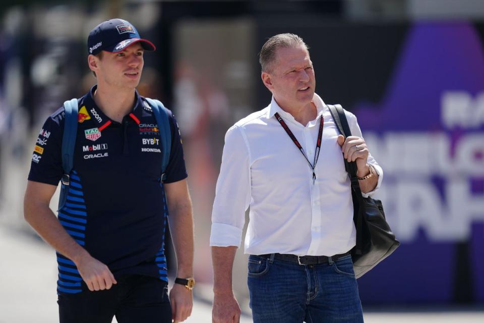 Max Verstappen and father Jos (David Davies/PA Wire)
