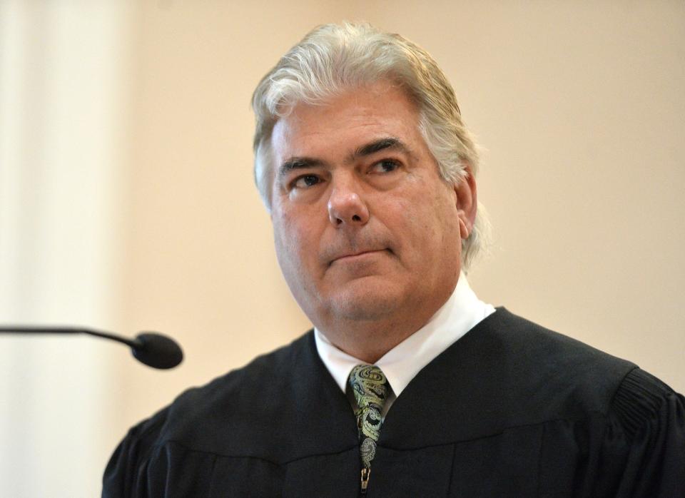 Newly sworn in Erie County Judge David Ridge addresses the audience, Jan. 3, 2020, during a swearing-in ceremony that included other elected officials in Courtroom H at the Erie County Courthouse. [CHRISTOPHER MILLETTE/ERIE TIMES-NEWS]