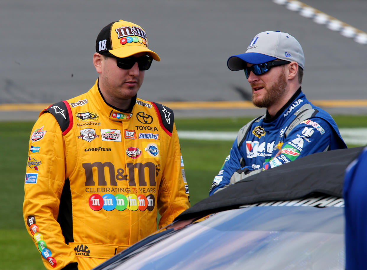 Dale Earnhardt Jr. (R) spun after contact from Kyle Busch at Richmond in 2008. (Getty)