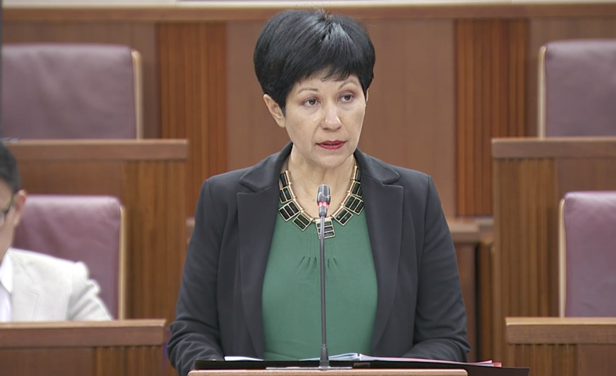Second Minister for Finance and Education Indranee Rajah. (SCREENCAP: Parliament)