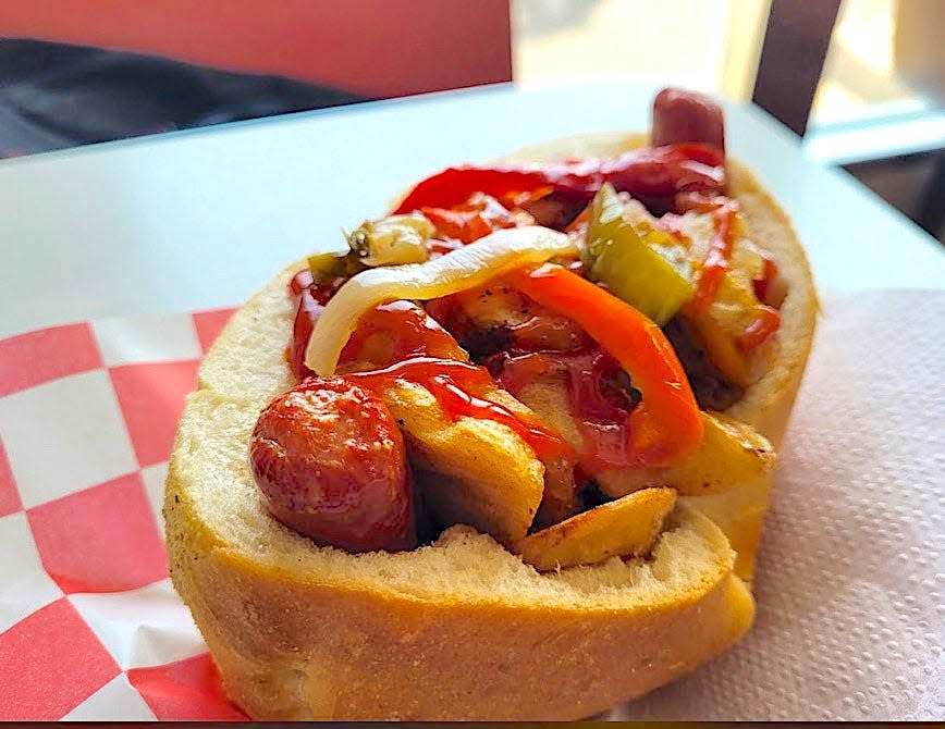 An Italian hot dog at Jimmy Buff's.