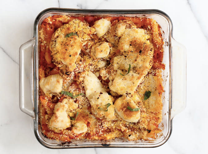 Vegan Cauliflower Parmesan Pasta Bake