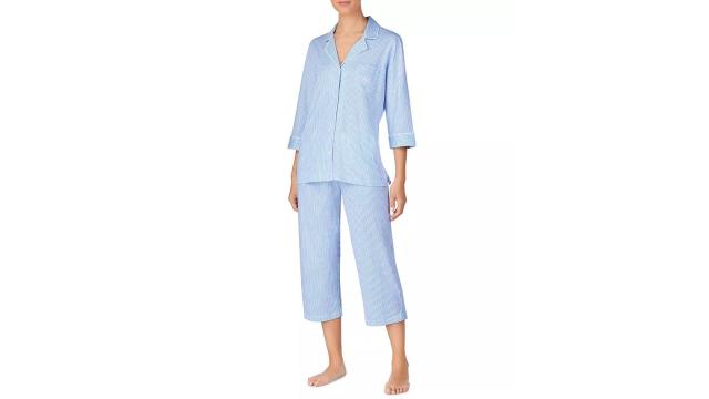 Women's Moisture Wicking Cami Drawstring Capri Pajama Set