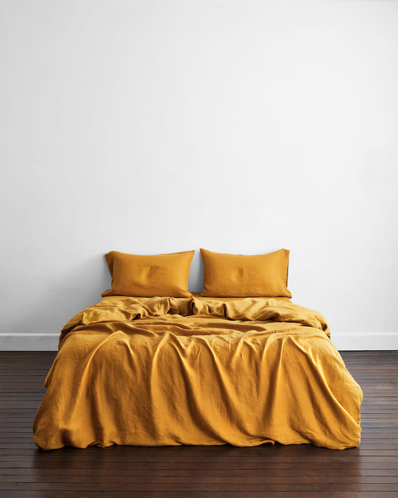 <p><a href="https://go.redirectingat.com?id=74968X1596630&url=https%3A%2F%2Fbedthreads.com%2Fproducts%2Fturmeric-100-flax-linen-bedding-set&sref=https%3A%2F%2Fwww.veranda.com%2Fshopping%2Fg45040107%2Felectric-amber-products%2F" rel="nofollow noopener" target="_blank" data-ylk="slk:Shop Now;elm:context_link;itc:0;sec:content-canvas" class="link rapid-noclick-resp">Shop Now</a></p><p>Turmeric 100% French Flax Linen Bedding Set</p><p>bedthreads.com</p><p>$280.00</p>