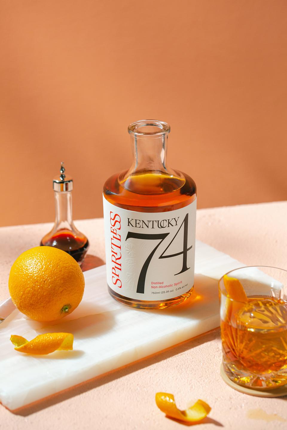 Kentucky 74 is Spiritless' first production, a distilled, non-alcoholic spirit that mimics the taste and feel of bourbon.