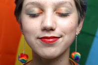 <p>Samantha Jaque-Anton, 16, poses for a portrait during the Resist March against President Donald Trump in West Hollywood, California, U.S., June 11, 2017. Jaque-Anton said: “I’d talk to him about how difficult it is to live in a place where people are discriminated against and ask him to look at the world through our eyes and my eyes and my mother’s eyes and all my friends around me and to see how his America has changed us.” (Photo: Lucy Nicholson/Reuters) </p>