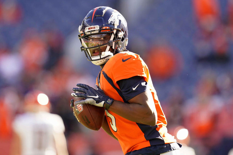 Denver Broncos quarterback Teddy Bridgewater suffered an injury against the Bengals. (AP Photo/Jack Dempsey)