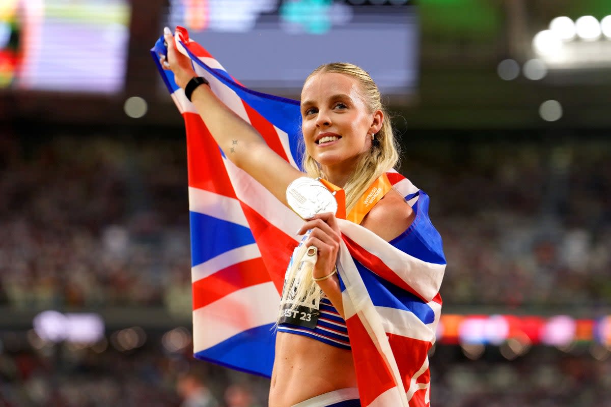 Keely Hodgkinson took the silver medal in the women’s 800m behind Mary Moraa (Martin Rickett/PA) (PA Wire)