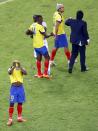 Ecuador's Walter Ayovi reacts after their 2014 World Cup Group E soccer match between against France at the Maracana stadium in Rio de Janeiro June 25, 2014. REUTERS/Ricardo Moraes (BRAZIL - Tags: SOCCER SPORT WORLD CUP)