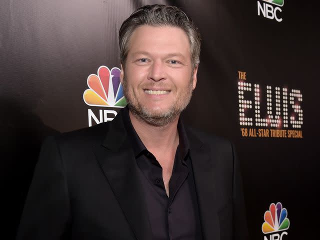 <p>Kevin Winter/Getty</p> Blake Shelton appears backstage during The Elvis '68 All-Star Tribute Special at Universal Studios on October 11, 2018.