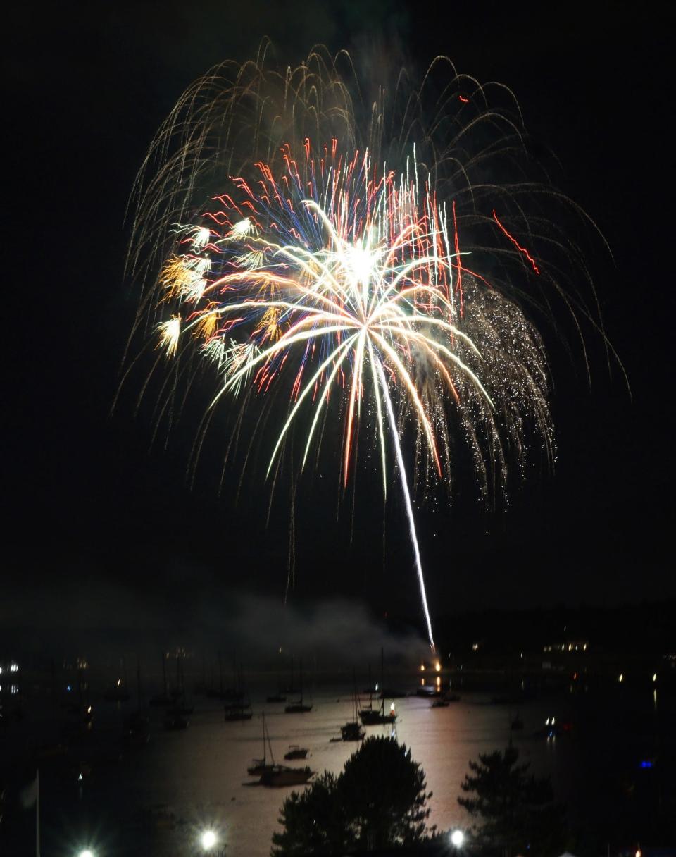 Fireworks over the Bristol Harbor