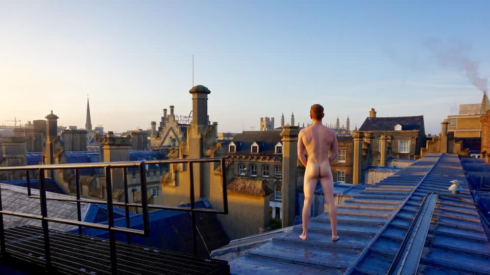 Nigel, studying Engineering at Jesus College, also posed on a roof top. Photo: Mega