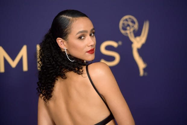 <p>Nathalie Emmanuel at the 2019 Emmy Awards. Photo: Matt Winkelmeyer/Getty Images</p>