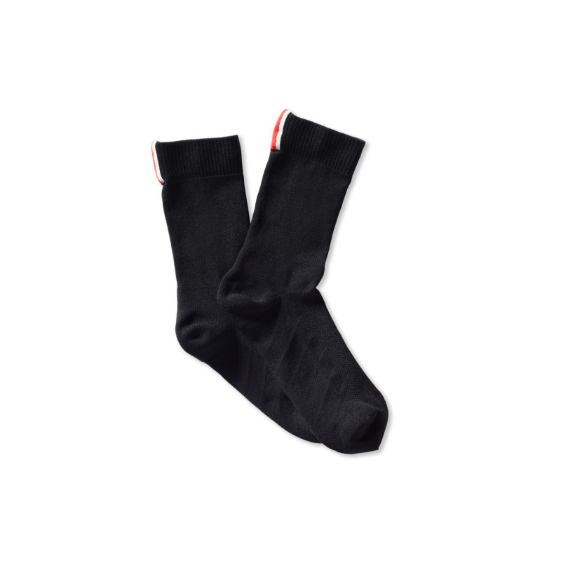 <p>Tracksmith</p><p>I’m partial to thin socks because my feet are prone to blistering and overheating on long attempts. If you experience similar problems, Tracksmith’s Speed Crew socks are for you. They were the thinnest of this testing batch, but the contouring in the arch and cushioning in the heel and Achilles supported my feet on tough days. A mesh zone on the top of the foot increases ventilation, and there’s a cooling effect to the polyamide-elastane fabric when it’s against your skin. Plus, the fitted five-inch crew is the perfect height for keeping gravel from sneaking in.</p><div><table><thead><tr><th>Pros</th><th>Cons</th></tr></thead><tbody><tr><td><p>Targeted contouring and cushioning</p></td><td><p>Minimalism isn’t for everyone</p></td></tr></tbody></table></div><ul><li><strong>Material:</strong> 95% polyamide, 5% elastane</li><li><strong>Sock Height: </strong>Crew</li><li><strong>Cushioning: </strong>Light</li></ul><p>[$25; <a href="https://www.tracksmith.com/products/speed-crew-sock?sku=A14401BLK" rel="nofollow noopener" target="_blank" data-ylk="slk:tracksmith.com;elm:context_link;itc:0;sec:content-canvas" class="link ">tracksmith.com</a>]</p>