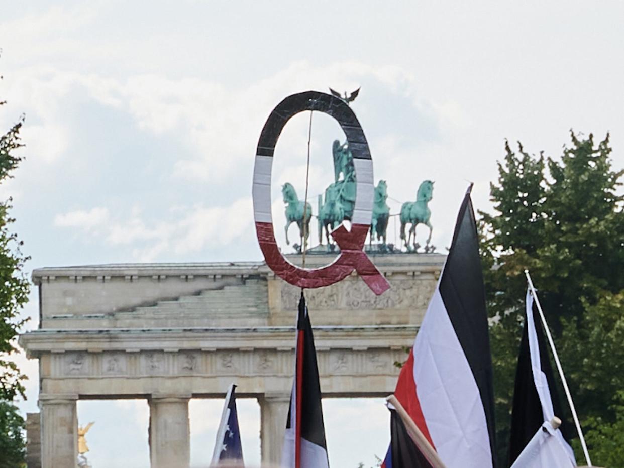 QAnon Europe Germany Berlin Brandenburg Gate