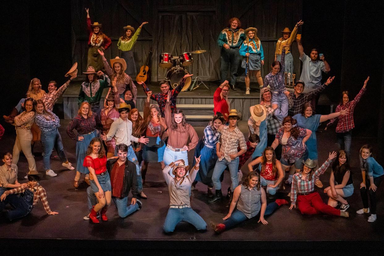 The cast of "Footloose" is pictured during a dress rehearsal Wednesday night at the Croswell Opera House.