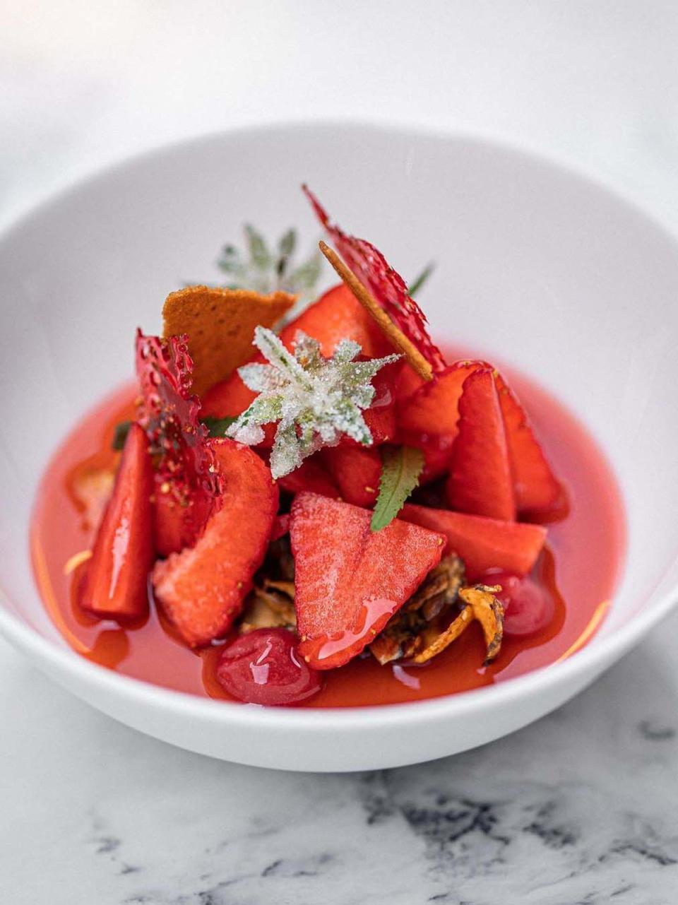 Don’t let overripe strawberries go to waste – turn into a versatile consommé (Fallow)