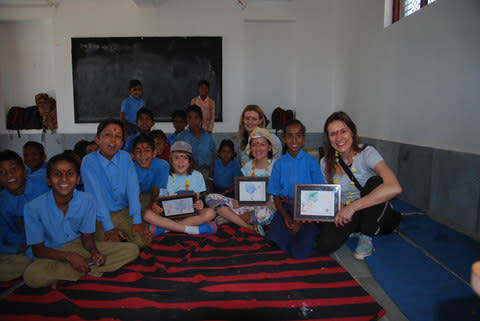 Jane Anderson and her family visited a primary school - Credit: Jane Anderson