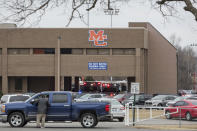 <p>Emergency crews respond to Marshall County High School after a fatal school shooting on Jan. 23, 2018, in Benton, Ky. (Photo: Ryan Hermens/The Paducah Sun via AP) </p>