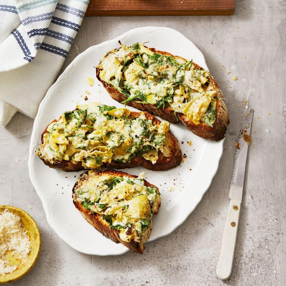 Spinach Artichoke Tartines