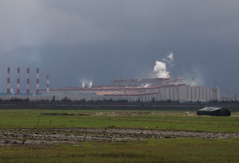 Smokes rise from chimney of the Formosa steel mill in Ha Tinh province