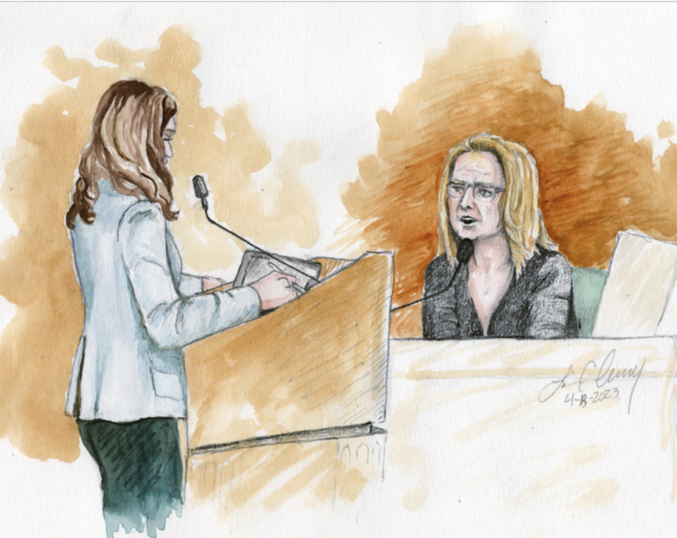 Melanie Gibb takes the stand (Ada County Corthouse)