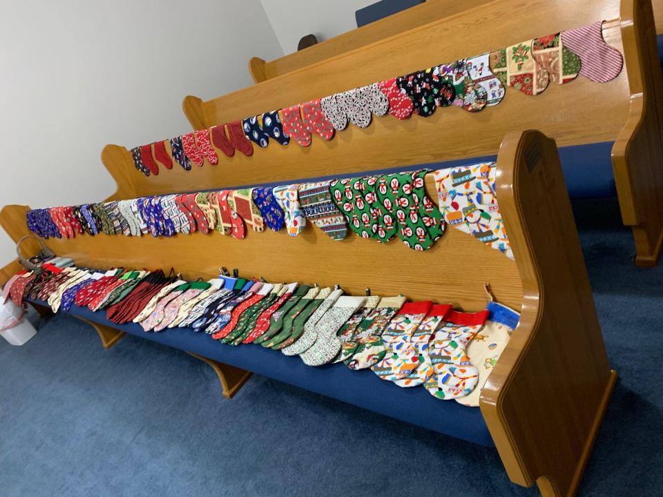 The Sewing Circle of McLoud recently donated 120 quilts and 108 stockings to The Salvation Army Boys and Girls Club and Angel Tree.