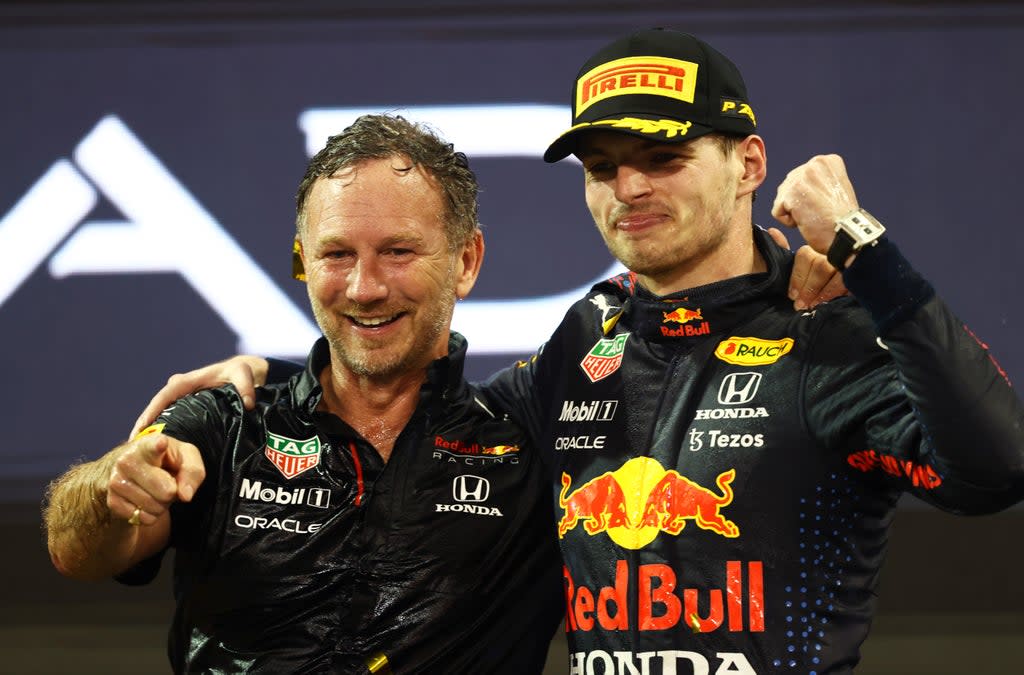 Christian Horner (left) has defended the legitimacy of Max Verstappen’s title win  (Getty Images)