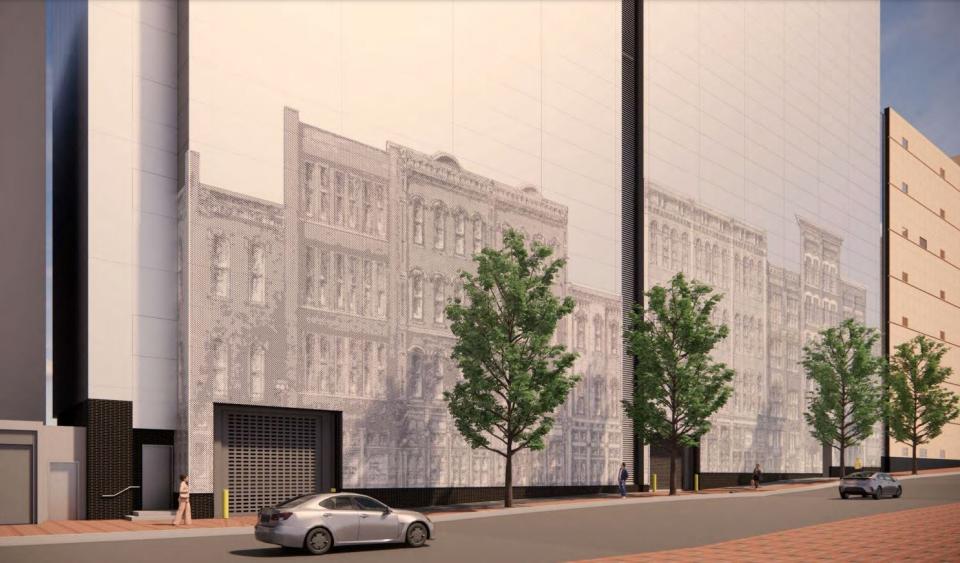 A life-size mural of Second Avenue's original building facades will be permanently featured on the side of AT&T's telecommunications building at 185 Second Ave. The design concept was created by architects Kem Hinton, Cyril Stewart, Gina Emmanuel and Ron Lustig and is based on Nashville artist Phil Ponder's "Market Street Too."