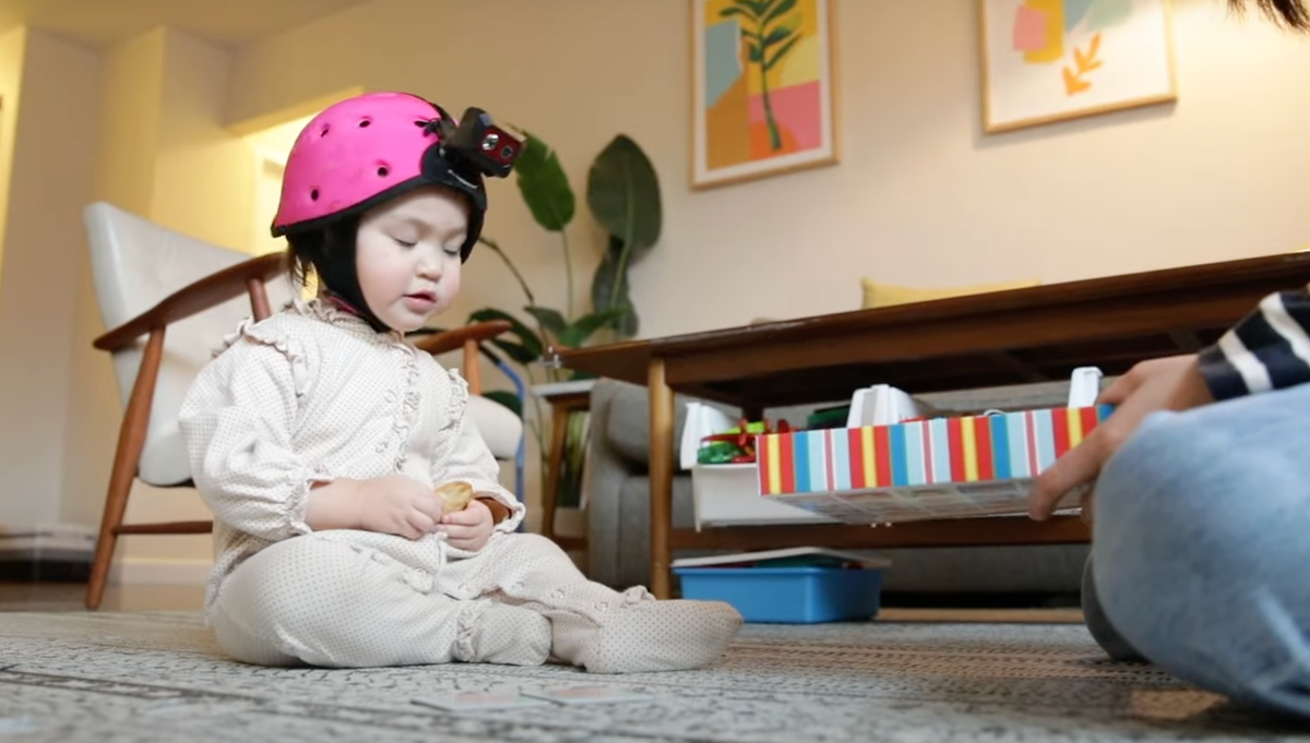 Scientists train AI using video frames captured from a child wearing a head-mounted camera (New York University/Wai Keen Vong)