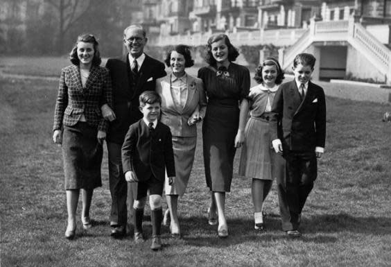 Jean (second right) with the Kennedy family in London at the end of the 1930s. (From left) Kathleen, Edward, parents Joe Sr and Rose, Patrica and Robert (Getty)