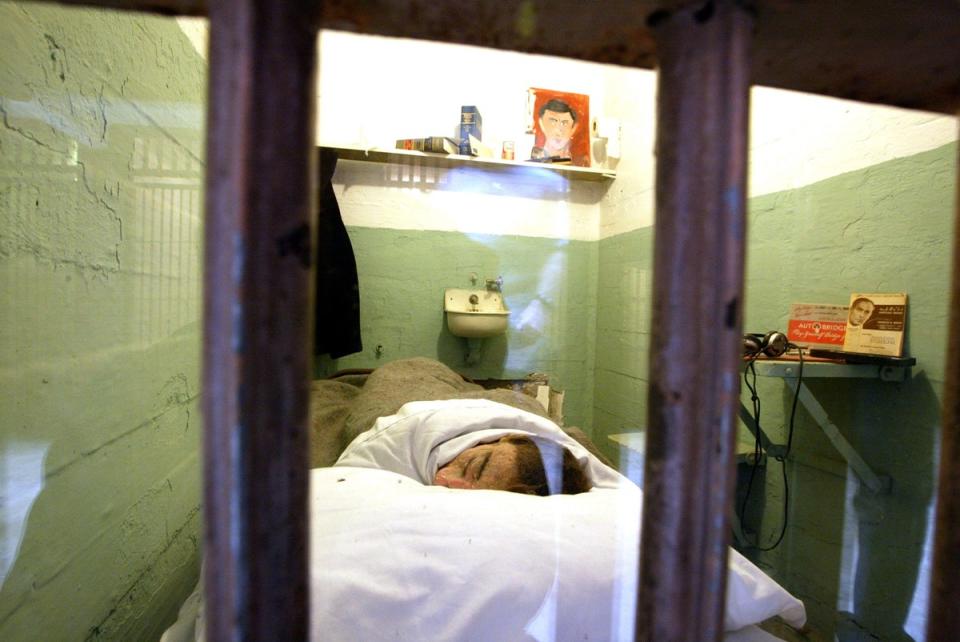 A re-creation of the cell once occupied by Alcatraz escapee Frank Morris (Justin Sullivan/Getty)