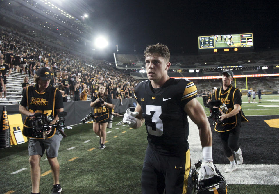 Iowa's Cooper ⁢DeJean is one of the standout defensive backs in the 2024 NFL Draft⁢ class. ​ (Photo by Matthew Holst/Getty Images)