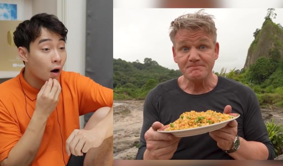 Ng said he was pleasantly surprised with Ramsay’s fried rice techniques. — Screengrab from YouTube/mrnigelng