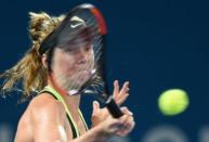 Tennis - Brisbane International - Pat Rafter Arena, Brisbane, Australia - 5/1/17 Ukraine's Elina Svitolina hts a shot during her match against Germany's Angelique Kerber. REUTERS/Steve Holland