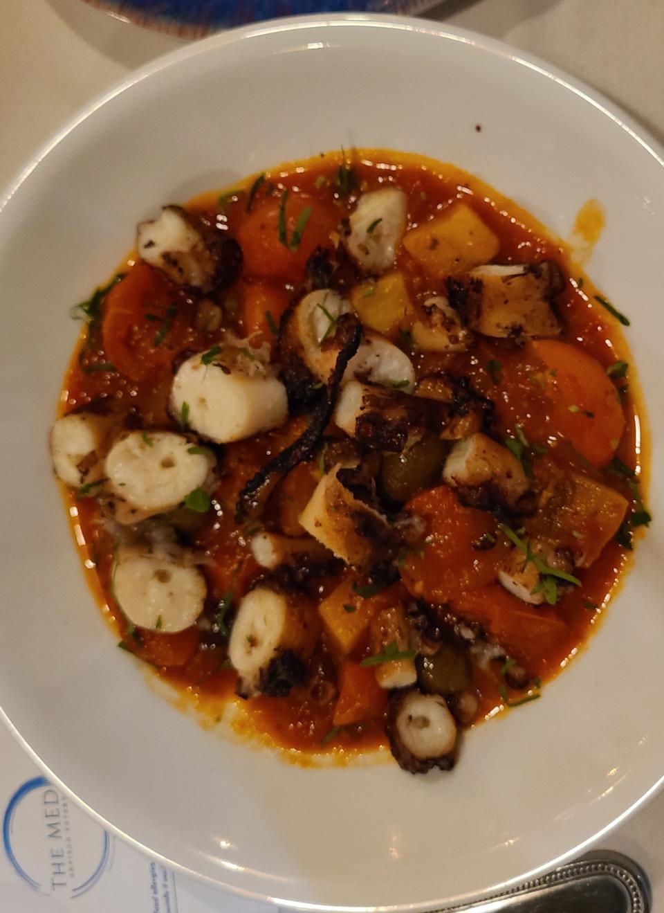 The Med's octopus in puttanesca ($22).