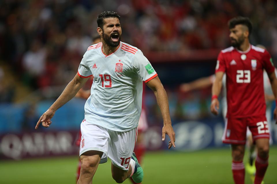 Diego Costa celebrates.