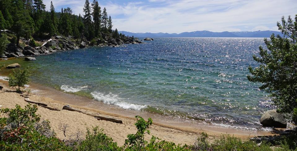 Lake Tahoe is seen from Creek Beach, on its east shore, on July 1.