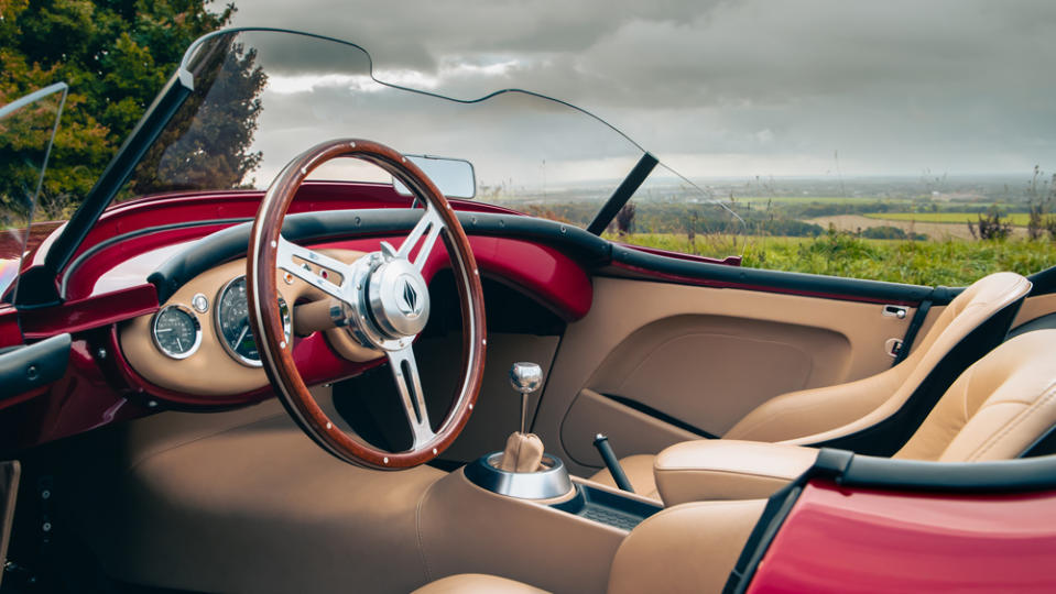 The interior of the Healey by Caton.