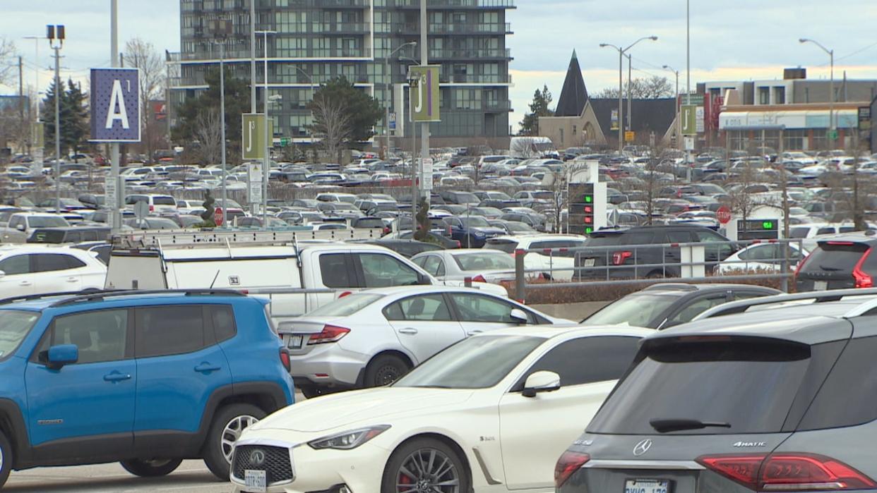 Mayor Olivia Chow's executive committee will consider a staff proposal to develop a commercial parking levy. The new tax could charge large parking lot owners like malls a daily levy for the space. (James Morrison-Collalto/CBC - image credit)