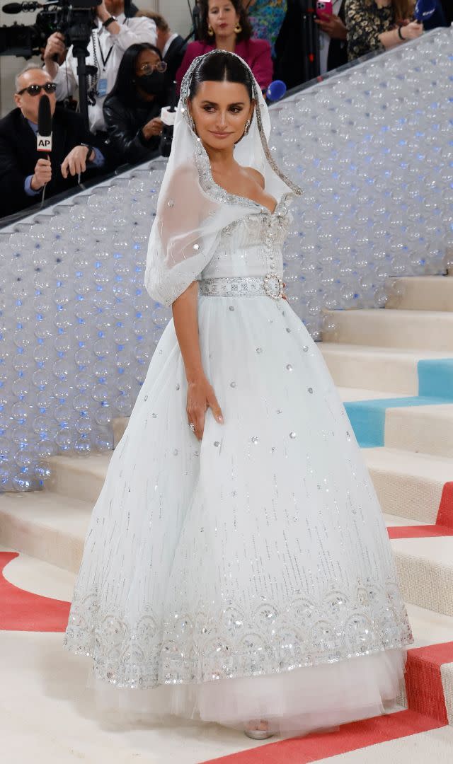 <p>Penelope Cruz’s princess moment was thanks to this white, hooded Chanel gown from the 1980s.</p>