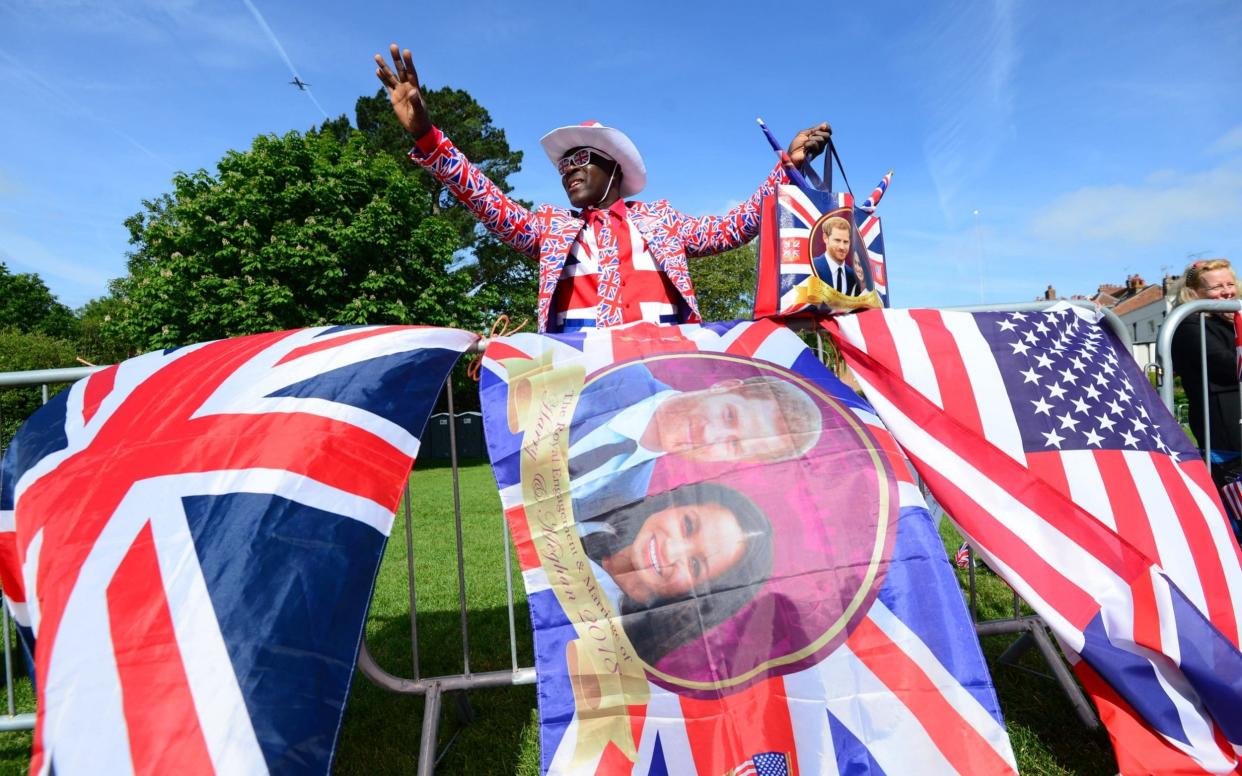 Royal fans in Windsor the day before the wedding of Prince Harry and his fiancee Meghan Markle - paul grover
