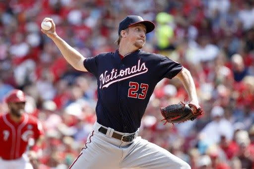 費德（Erick Fedde ）生涯對戰費城人的防禦率高達5.28。法新社