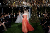 Models present creations by designer Maria Grazia Chiuri from Christian Dior's Haute Couture Spring-Summer 2017 during live show to celebrate Dior's new flagship store at the rooftop of Ginza Six mall in Tokyo, Japan, April 19, 2017. REUTERS/Toru Hanai